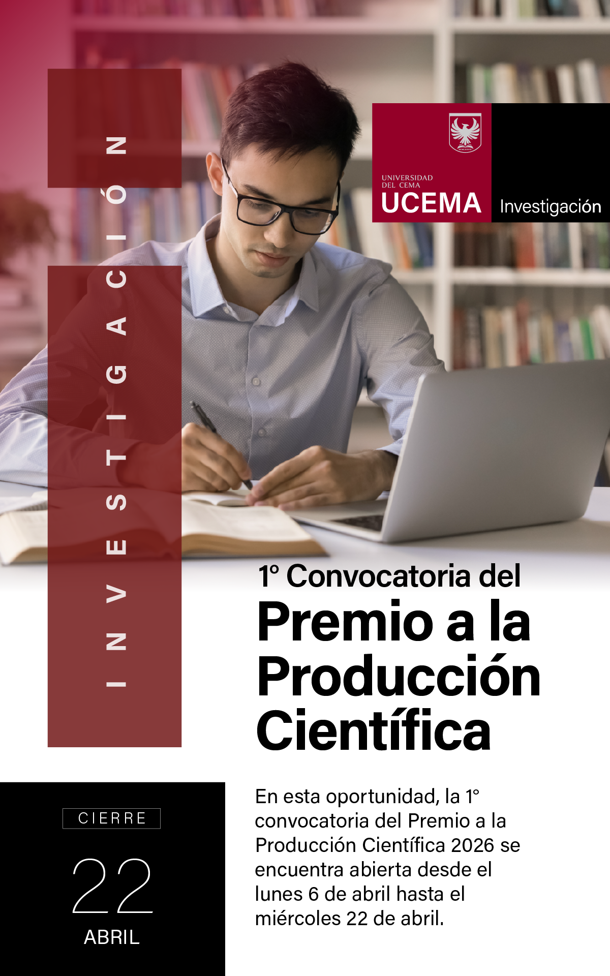 Flyer Premio a la Producción Científica UCEMA 2026