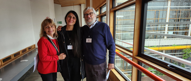 Alberto y Mirta con la Coordinadora Congreso Sociedad Lationamericana Peirce Chile 2025